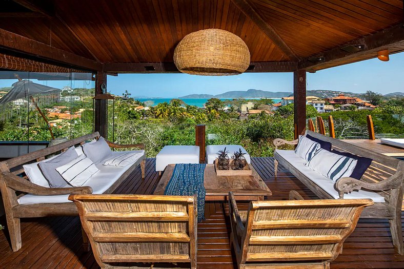 Casa con vista al mar en Geribá, Búzios - Buz010