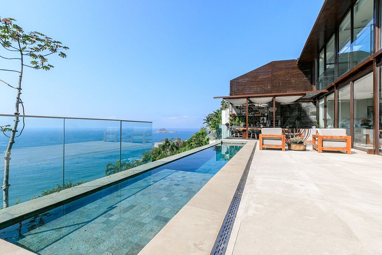 Villa with infinity pool and sea view in Joá - Joa008